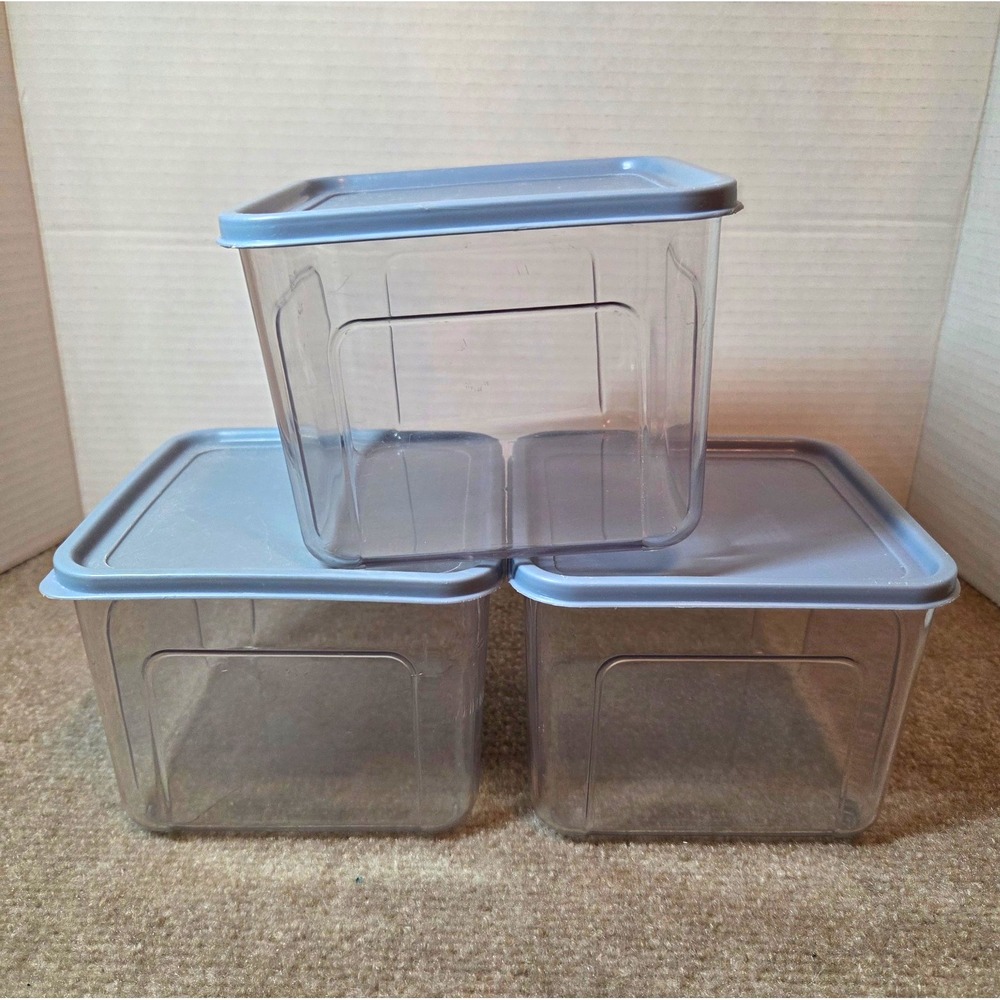 Vintage Rubbermaid Servin Saver 1.5 Qt Food Storage Containers Set of 3 Square